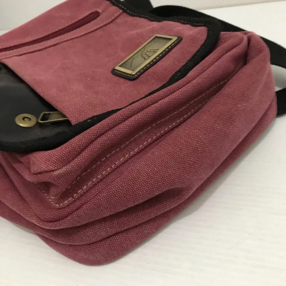 Triple Tree Canvas 3967 Burgundy Shoulder/Crossbody Bag